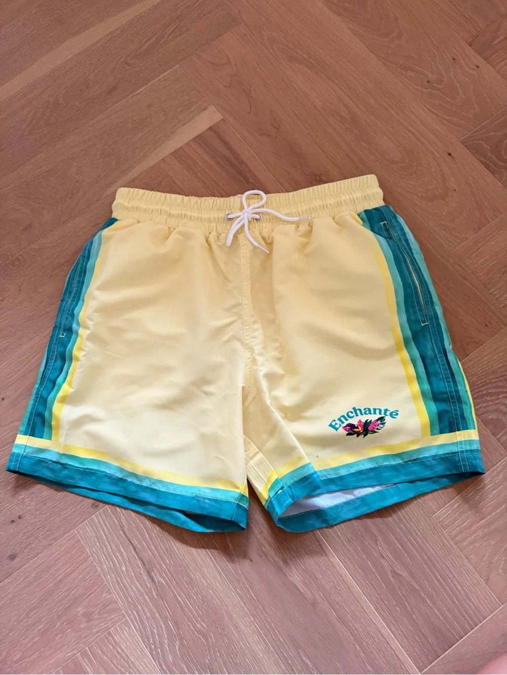 Enchante Mens Gator Tours Yellow Swim Trunks